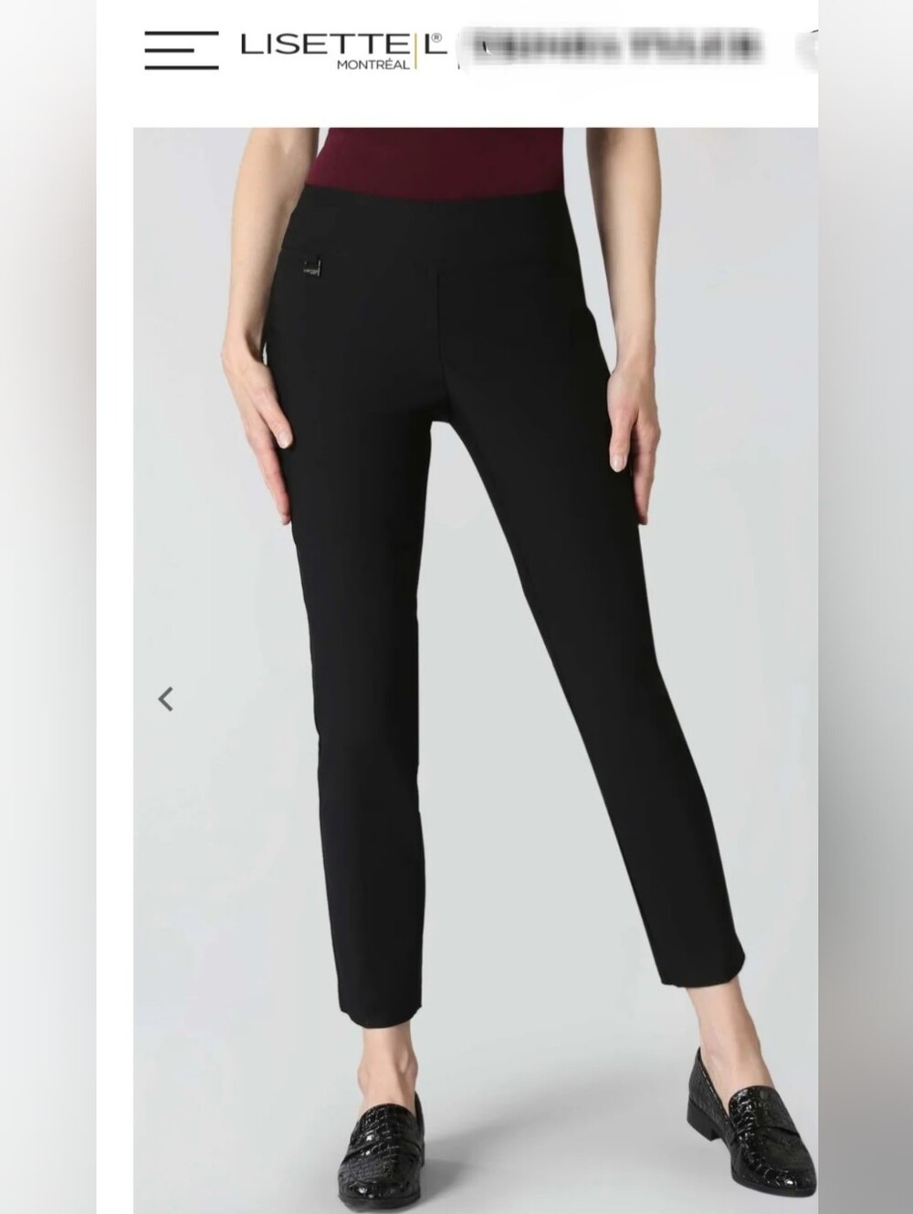 LISETTE Montreal Solid Magical Lycra Black Slim Ankle Pants Pull On 10/Medium